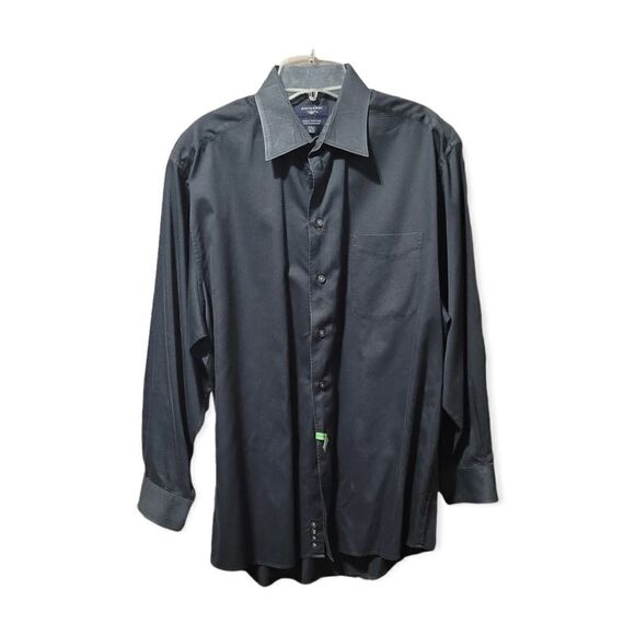 Black Docker long Sleeve button down shirt - Picture 2 of 4